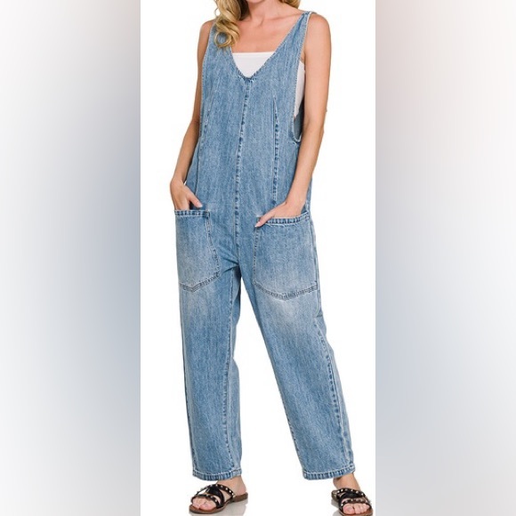 Pants - 💥 The “Boho Denim Jumpsuit” Denim Overalls | Denim Blue